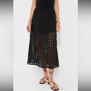 Black Cotton Eyelet Eve Skirt